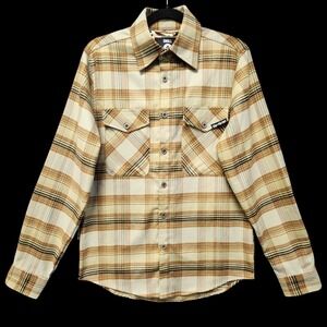 Zero‎ Foxtrot Flannel Shirt Mens Small Long Sleeve Stay Zero Brown Plaid Button